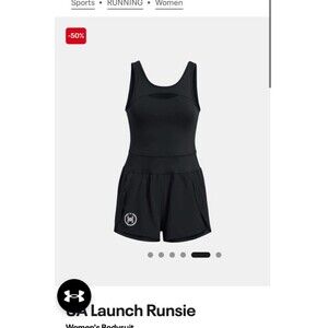 Under Armor Launch RUNSIE Bodysuit Medium Black Running Romper Jumpsuit Shorts